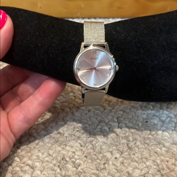 Beautiful Guess Silver Mesh Bracelet Watch with Rhinestones - Picture 11 of 12